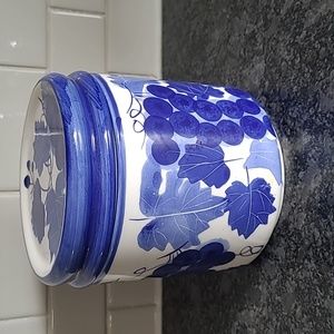 Handpainted Blue and White Cannister